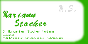 mariann stocker business card